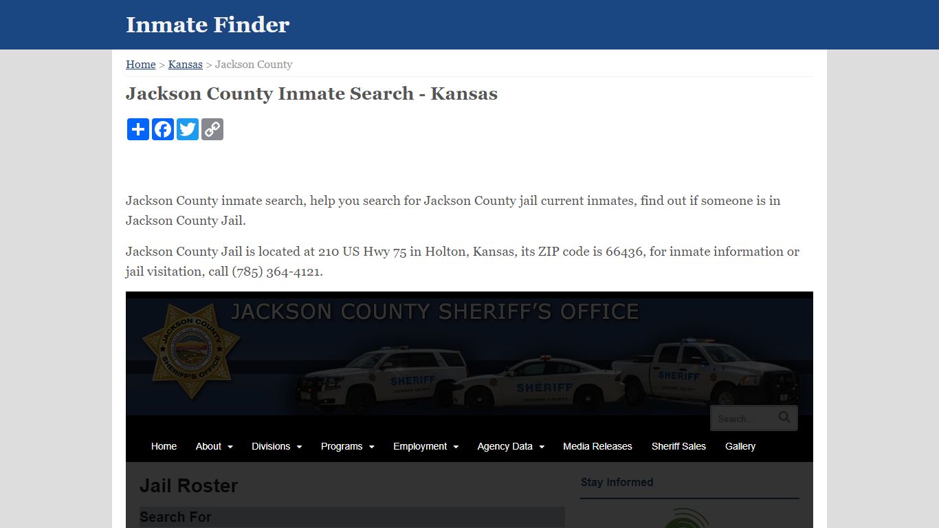 Jackson County Inmate Search - Kansas - Inmate Finder